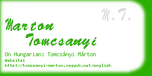 marton tomcsanyi business card
